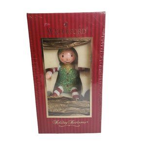 Waterford Sugar Plums Green Elf Glass Christmas Ornament Italy Original Box